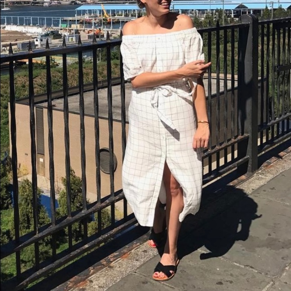 White and Black Patterned Dress